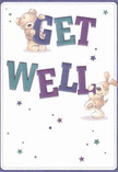 With a mood as uplifting as a stroll through Collier Row's blooming gardens, this get well card radiates genuine warmth and cheer. Two illustrated companions-a gentle teddy bear and a happy-go-lucky pup-occupy centre stage, each joyfully holding the colourful, oversized letters that announce 'Get Well' in rich indigo and teal. Their fluffy textures are rendered so tenderly that you can almost feel their reassuring softness, much like the comfort of fresh petals in a newly delivered bouquet. Around them, twinkling blue and purple stars impart a magical feeling of hope, set against a softly glowing cream background reminiscent of sunrise over Carter Lane. The composition strikes a harmonious balance of playfulness and sincerity, inviting smiles and steadying the heart. Every brushstroke is filled with intention, echoing the attentive artistry of Flowers Collier Row. This card carries not just a wish for recovery, but a sense of companionship and quiet optimism, perfect for kindling encouragement and delivering a warm embrace from the Collier Row community.
